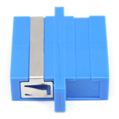 SC UPC Bule Duplex Fiber Optic Adapter with Flange Durability 0.2 dB 500 Cycle Passed