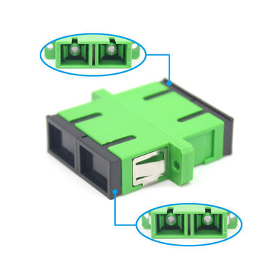 Network GSM Fiber Optic Green SC APC Single Mode Duplex Optical Adapter with Flange