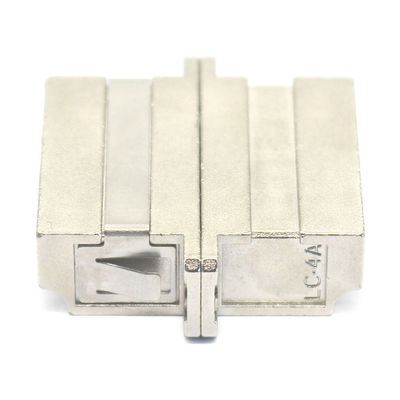 4G Network Compatible LC UPC Quadruplex Fiber Optic Adapter with Flange in Metal Case