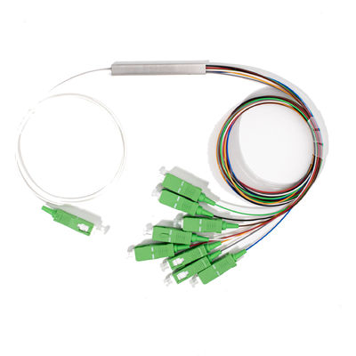 Fiber Optic 1X8 Mini PLC splitter SC APC Connector 0.9mm, 1M