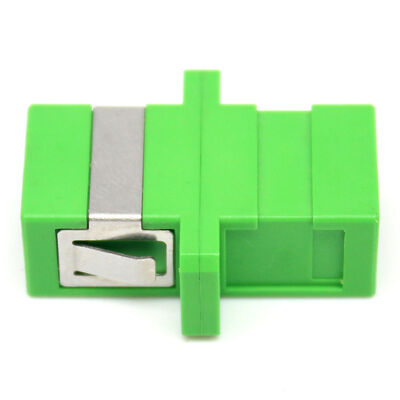 SC APC Simplex Fiber Optic Adapter with Flange - 0.2dB Insertion Loss, 500 Cycle Durability, Zirconia Sleeve