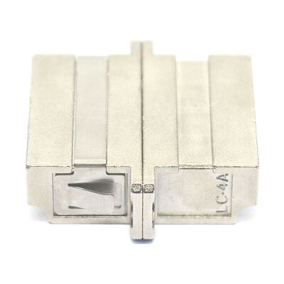 Metal Case LC UPC Quadruplex Fiber Optic Adapter with Flange