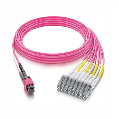 PVC Single Mode 8~24 Fibers MPO to LC Fiber Optic Breakout Cable
