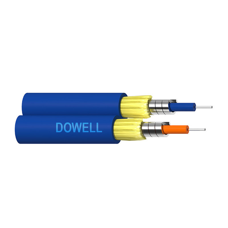 FTTH Duplex Armored Fiber Optic Cable with High Tensile Strength For Indoor Outdoor