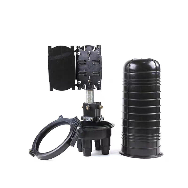 24 Cores Waterproof IP65 Fiber Optic Splice Closure with 2 In 2 Out Ports Dome Type