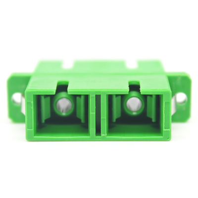 Δίκτυο GSM Οπτική ίνα Green SC APC Single Mode Duplex Optical Adapter με φλάντσα