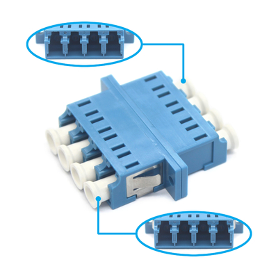 FTTH LC UPC Οπτικό Quadruplex Adapter με Δυνατότητα Φλάντζης 0.2 dB 500 Τελειωμένος κύκλος