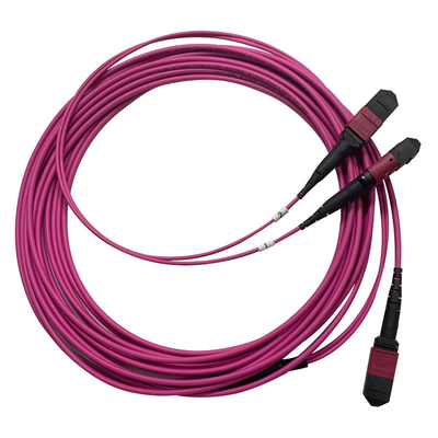 50/125 OM4 MM MPO Patch Cord 24F 3,0 mm PVC Υψηλής Πυκνότητας Multimode