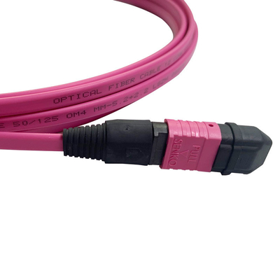 50/125 OM4 MM MPO Patch Cord 24F 3,0 mm PVC Υψηλής Πυκνότητας Multimode