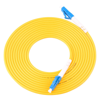 G657A2 LC προς LC Simplex Fiber Optic Patch Cord με κίτρινο κάλυμμα PVC 2,0 mm