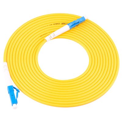 G657A2 LC προς LC Simplex Fiber Optic Patch Cord με κίτρινο κάλυμμα PVC 2,0 mm