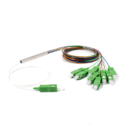 Οπτική ίνα 1X8 Μίνι PLC διαχωριστής SC APC Συνδέτης 0,9mm, 1M