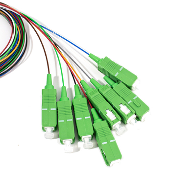 Οπτική ίνα 1X8 Μίνι PLC διαχωριστής SC APC Συνδέτης 0,9mm, 1M