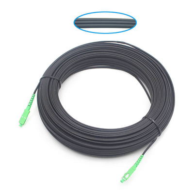 Εξωτερικό 2*5.0mm FTTH SC APC Flat Drop Patch Cord Singlemode με σακάκι Balck