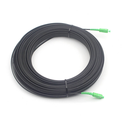 Εξωτερικό 2*5.0mm FTTH SC APC Flat Drop Patch Cord Singlemode με σακάκι Balck