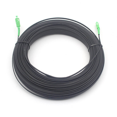 Εξωτερικό 2*5.0mm FTTH SC APC Flat Drop Patch Cord Singlemode με σακάκι Balck