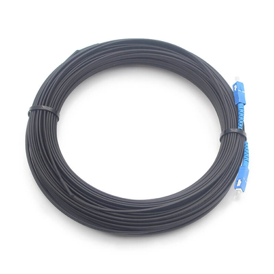 2.0*5.0mm 1FO SC UPC προς SC UPC FTTH Flat Drop Patch Cord G675A1 με μαύρο σακάκι