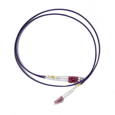 Μωβ LC UPC σε LC UPC Duplex Patch Cord Οπτικών Ινών MM, OM4, 3.0mm