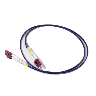 Μωβ LC UPC σε LC UPC Duplex Patch Cord Οπτικών Ινών MM, OM4, 3.0mm