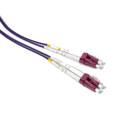 Μωβ LC UPC σε LC UPC Duplex Patch Cord Οπτικών Ινών MM, OM4, 3.0mm