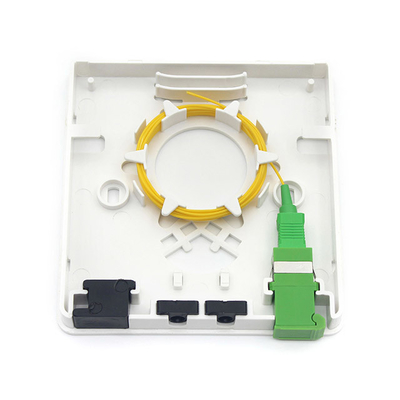 2 θύρες FTTH Wall Box εσωτερική οπτική έξοδος με SC Simplex LC Duplex προσαρμογείς