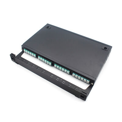 19 ιντσών Rack Mounted 1U Height MPO-LC 96 ίνες Fiber Patch Panel για κέντρα δεδομένων υψηλής πυκνότητας