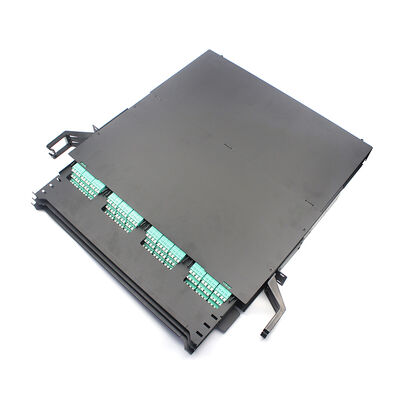 19 ιντσών 1U 2U 4U 144F MPO-LC Fiber Optic Patch Panel με κασέτα - Υπερ-υψηλής πυκνότητας, διπλής σιδηροδρομικής σχεδίασης, ABS MPO Module